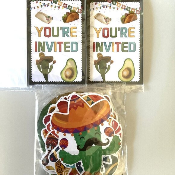 TACO “BOUT A BABY SHOWER INVITATIONS AND MEXICAN FIESTA HANGING SWIRL DEOCRATION - Picture 1 of 14